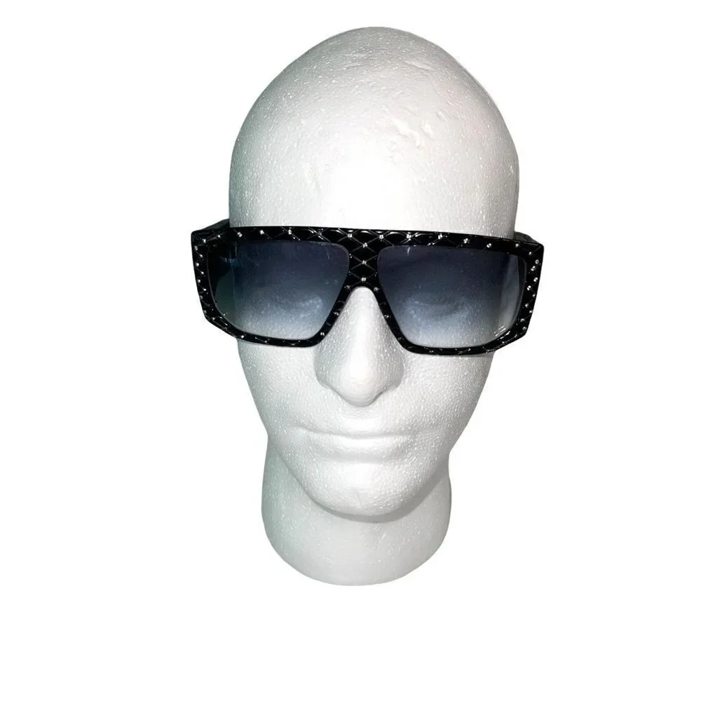 Helena Rubinstein Rhinestone Studded Sunglasses Womens One Size Vintage Black